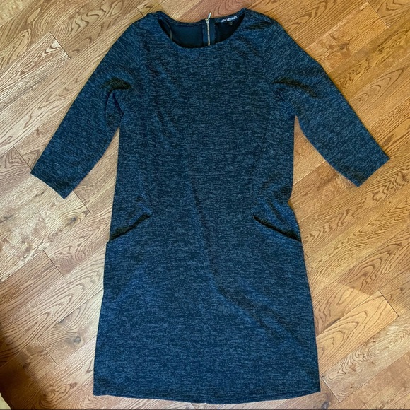 Nina Leonard heathered grey dress. Pockets - Picture 7 of 12
